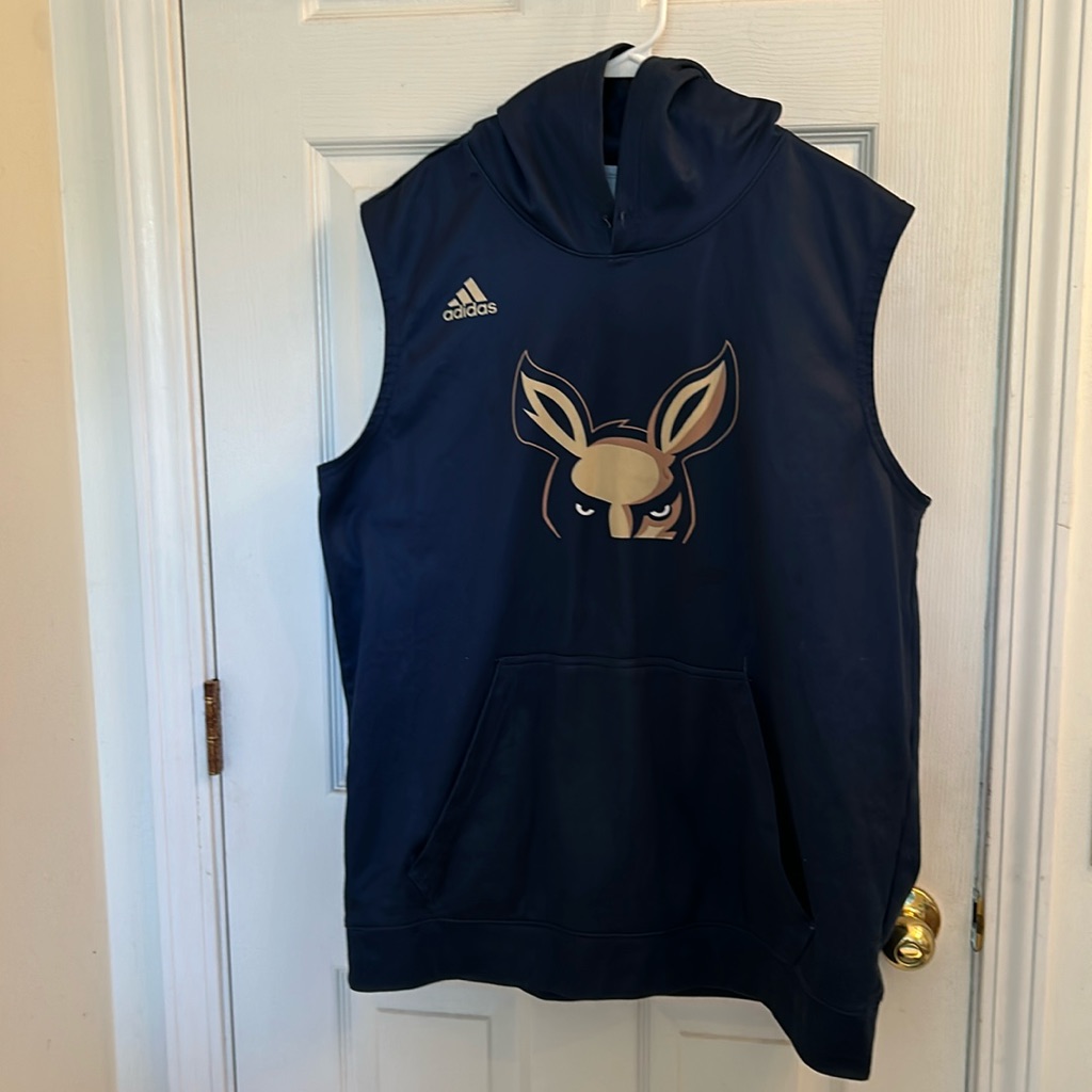Adidas Sleeveless Akron Zips Ncaa Sleeveless Navy Blue Hoodie Sz Xl Adidas Sleeveless Akron Zips Ncaa Sleeveless Navy Blue Hoodie Sz Xl